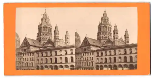 Stereo-Fotografie unbekannter Fotograf, Ansicht Mainz, Blick auf den Mainzer Dom
