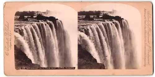 Stereo-Fotografie C. Bierstadt, Niagara Falls / NY, Ansicht Niagara Falls / NY, Horseshoe Falls from Goat Island