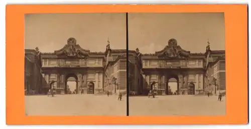 Stereo-Fotografie unbekannter Fotograf, Ansicht Rom, La Porta del Popolo