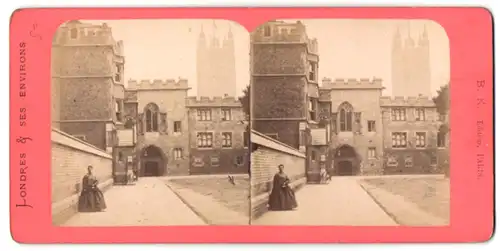 Stereo-Fotografie B. K. Paris, Ansicht London, im Innenhof des Palace of Westminster, Westminder Palast