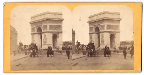 Stereo-Fotografie unbekannter Fotograf, Ansicht Paris, Arc de Triomphe de l`Étoile