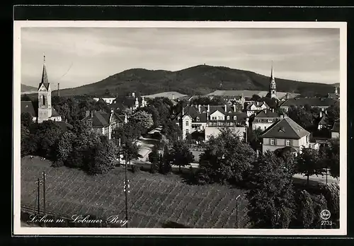 AK Löbau i. Sa., Ortsansicht gegen den Löbauer Berg