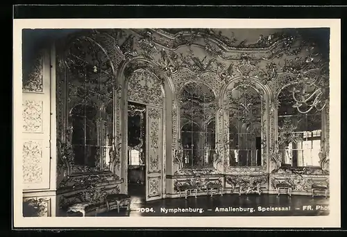 AK München-Nymphenburg, Amalienburg, Speisesaal