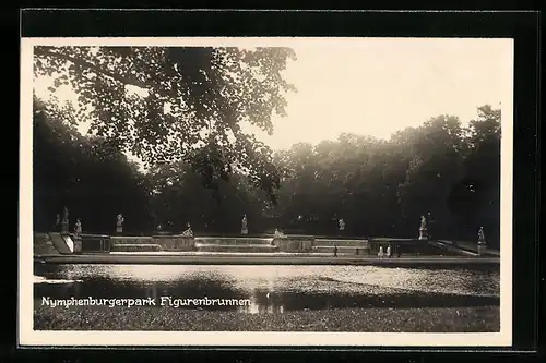 AK München-Nymphenburg, Figurenbrunnen im Park