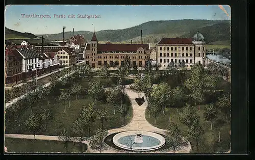 AK Tuttlingen, Partie mit Stadtgarten