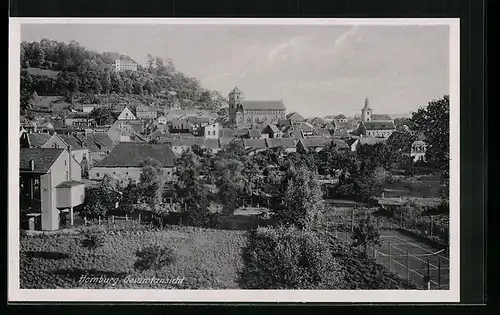 AK Homburg, Ortsansicht mit Kirche