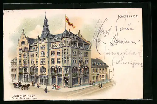 Lithographie Karlsruhe, Zum Moninger, Inh.: J. Schuh