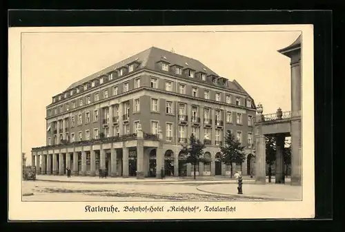 AK Karlsruhe, Bahnhof-Hotel Reichshof, Totalansicht