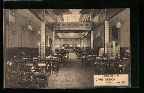 AK Karlsruhe i. B., Café Odeon, Kaiserstrasse 213