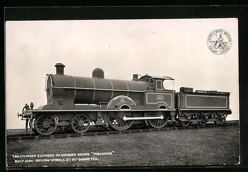 AK Two cylinder express passanger engine Precursor, built 1904, englische Eisenbahn