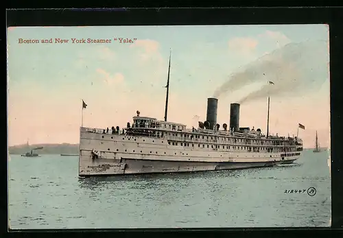 AK Boston and New York Steamer Yale, Passagierschiff