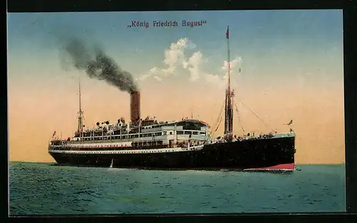 AK Passagierschiff König Friedrich August auf hoher See