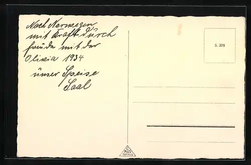 AK Passagierschiff Monte Olivia, Speisesaal