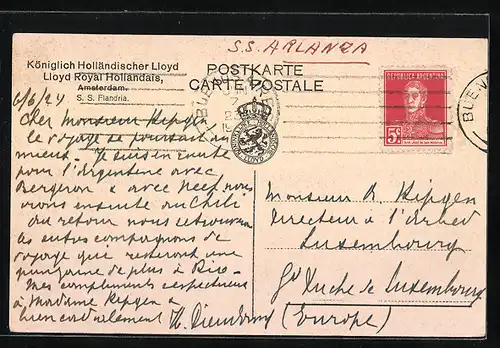 AK Passagierschiff S.S. Flandria bei der Hafeneinfahrt