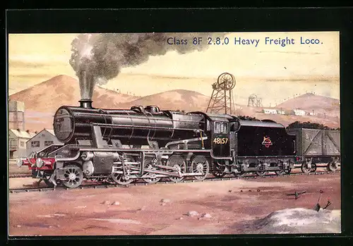 Künstler-AK Englische Eisenbahn 48157, Heavy Fright Loco
