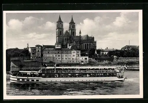 AK Elb-Luxus-Motorschiff Sachsen-Anhalt auf der Elbe unterwegs