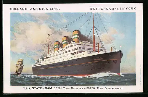 AK T.S.S. Statendam unter Volldampf