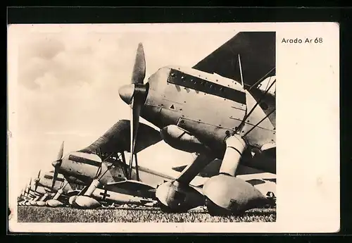 AK Startbereite Arado Ar 68 Flugzeug-Staffel