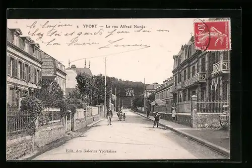 AK Yport, La rue Alfred Nunès, Strassenpartie