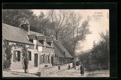 AK Vaucottes-sur-Mer, Le Littoral, Entrée du Village