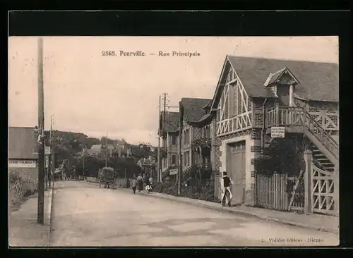 AK Pourville, Rue Principale, Strassenpartie