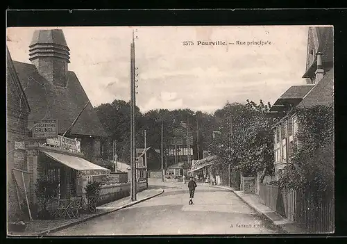 AK Pourville, Rue principale, Strassenpartie
