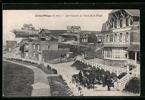 AK Criel-Plage, Les Falaises au Nord de la Plage