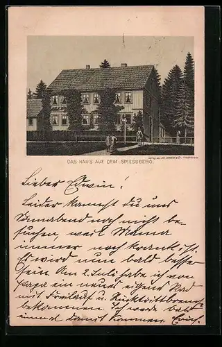 Lithographie Friedrichroda, Das Haus auf dem Spiessberg