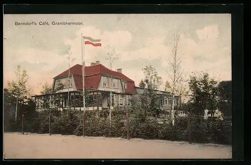 AK Grambkermoor, Benndorfs Cafe, Strassenansicht