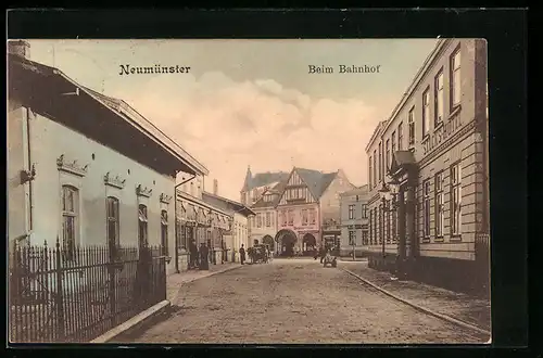 AK Neumünster, Strassenpartie beim Bahnhof