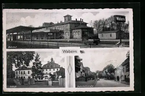 AK Wabern, Bahnhof, Schloss, Bahnhofstrasse