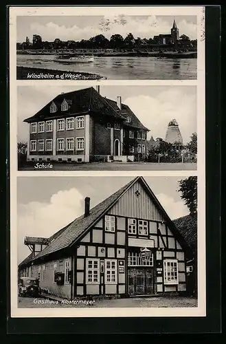 AK Windheim a. d. Weser, Gaststätte und Kaufhaus D. Klostermeyer