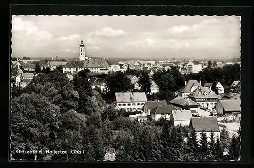 AK Geisenfeld /Hallertau, Ortsansicht mit Kirchturm