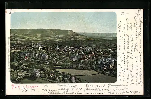AK Jena, Ortsansicht v. Landgrafen bei Sonnenschein