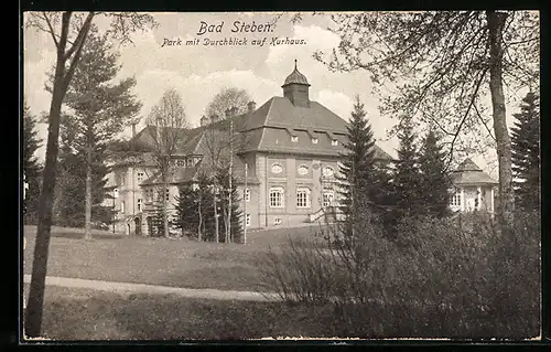 AK Bad Steben, Park mit Durchblick auf Kurhaus