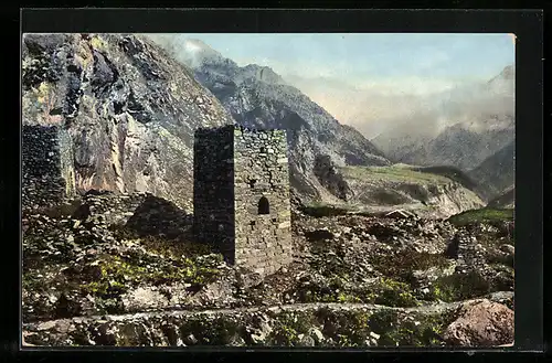 AK Gvéléty /Le Caucase, La route militaire de Géorgie, Les ruines