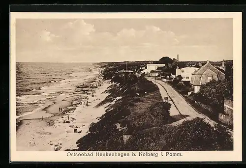 AK Henkenhagen bei Kolberg, Strandpartie