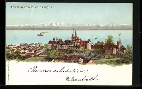 AK Neuchâtel, Lac de Neuchâtel et les Alpes