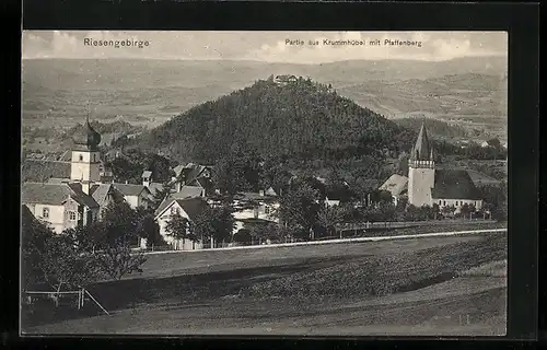 AK Krummhübel, Ortspanorama mit Pfaffenberg