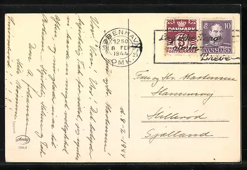 AK Zwei Terrier in einem Körbchen