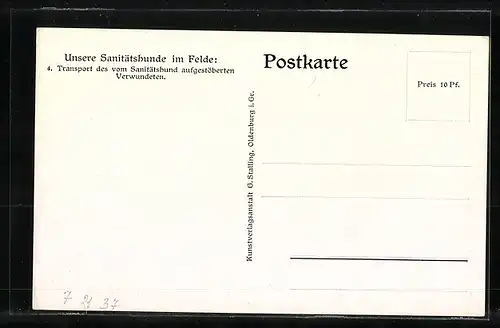 AK Zwei Soldaten und Sanitätshund beim Bergen eines verwundeten Kameraden