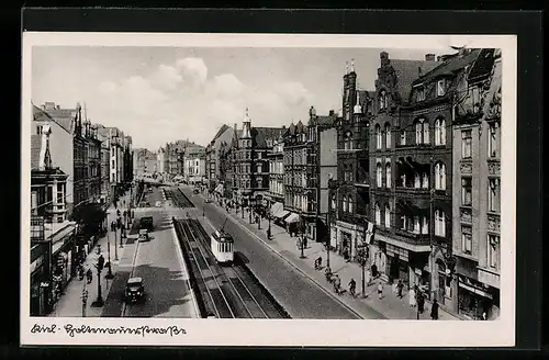 AK Kiel, Strassenbahn auf der Holtenauerstrasse, 