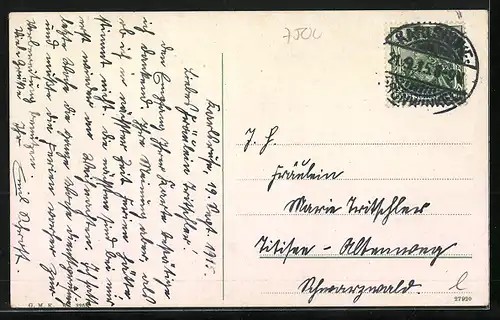 AK Karlsruhe, Kaiserstrasse mit Geschäften, Litfasssäule und Strassenbahn