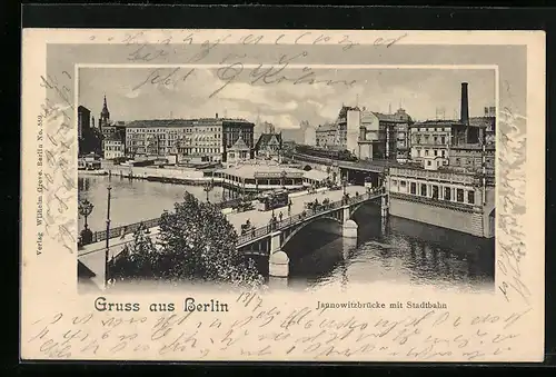 AK Berlin, Jannowitzbrücke mit Strassenbahn