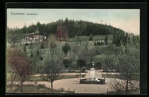AK Trautenau, Partie im Stadtpark
