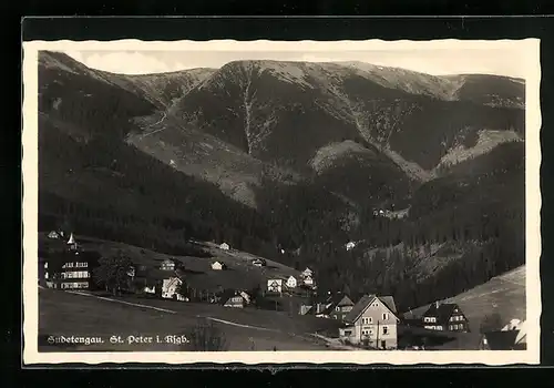 AK St. Peter i. Rsgb., Ortsansicht aus der Vogelschau