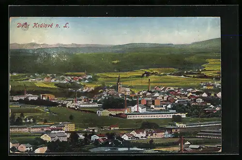 AK Dvur Kralove n. L., Panorama vom Ort mit Umgebung