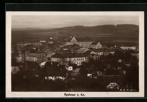AK Rychnov n. Kn. / Reichenau, Gesamtansicht aus der Vogelschau