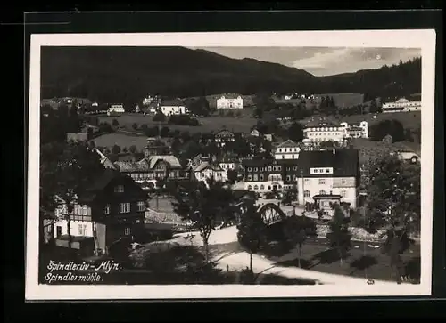 AK Spindlermühle, Ortsansicht aus der Vogelschau