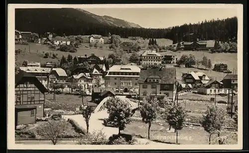 AK Spindlermühle, Ortsansicht aus der Vogelschau